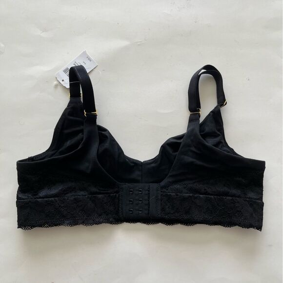 Soma Embraceable Signature Unlined Wireless Lace Trim Bra Bralette Black Small - Picture 4 of 7